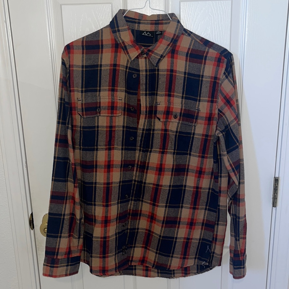 Burnside Large Men’s Flannel Button Down long Sleeve Shirt